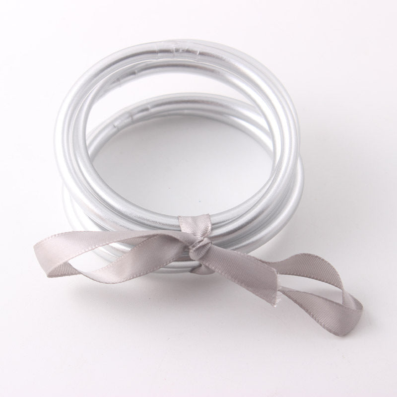 Set Lady Solid Color Silica Gel Women's Wristband