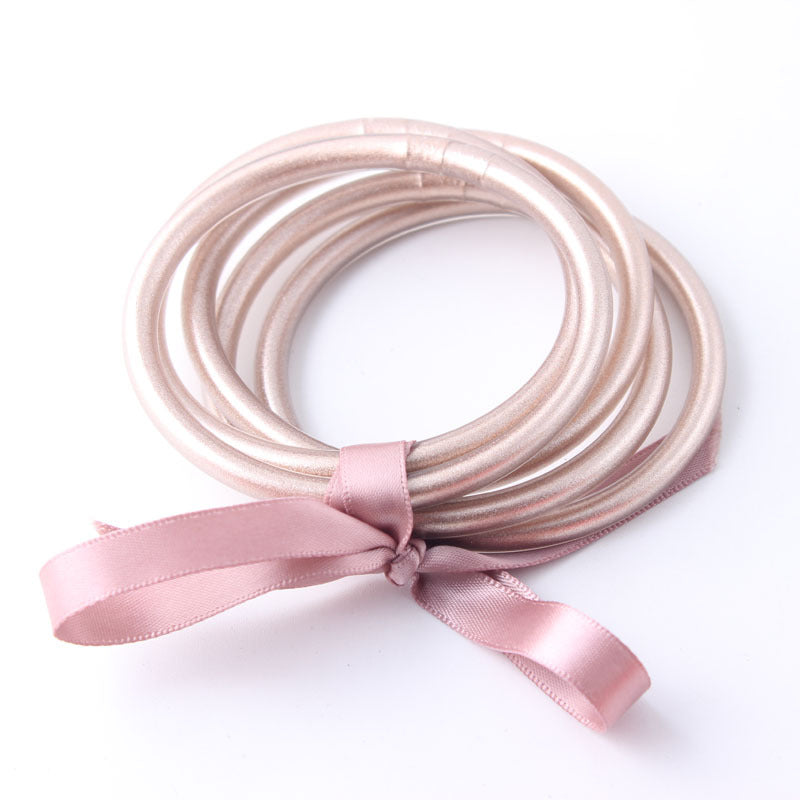 Set Lady Solid Color Silica Gel Women's Wristband