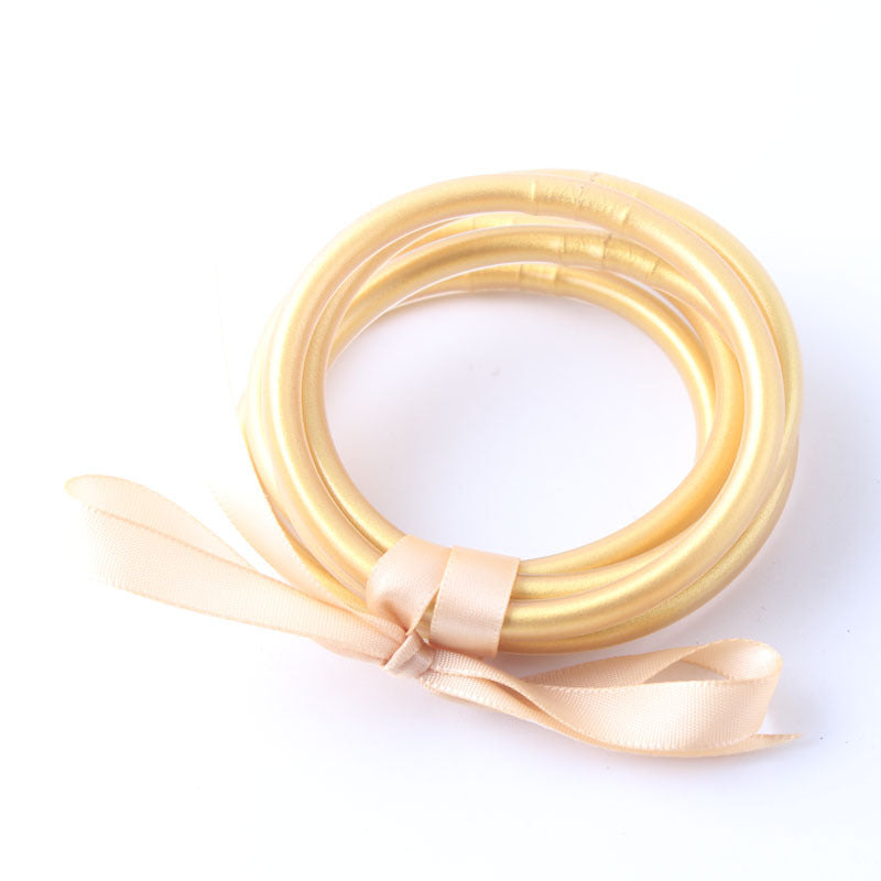 Set Lady Solid Color Silica Gel Women's Wristband