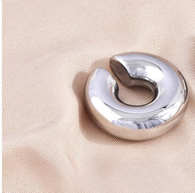 Chunky Gold Ear Cuffs Earrings for Women Non Piercing Gold Plated Stainless Steel