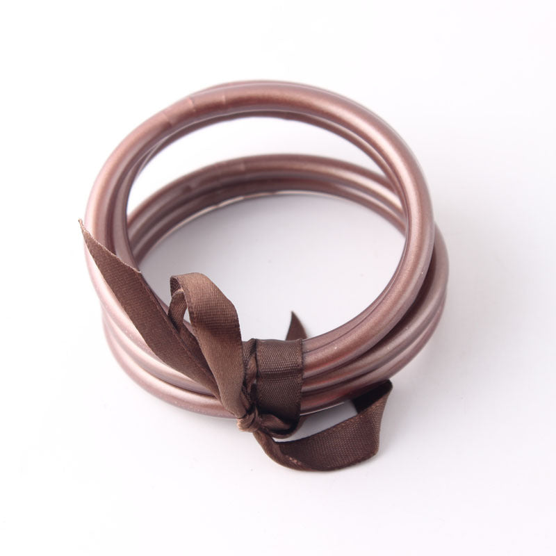 Set Lady Solid Color Silica Gel Women's Wristband