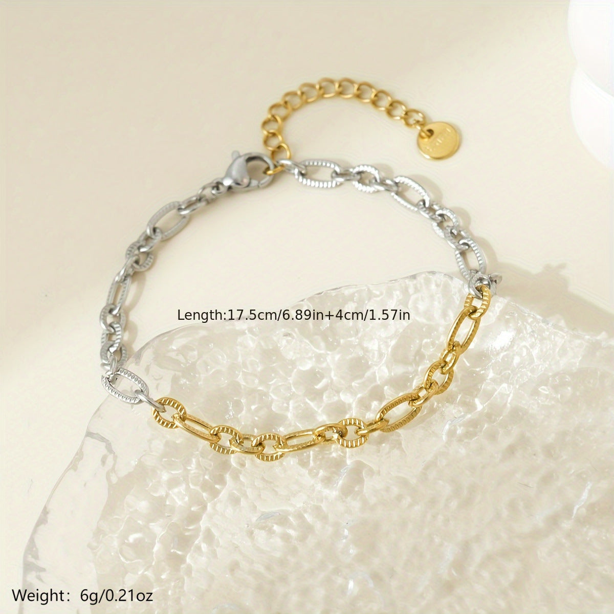 Simple Style 304 Stainless Steel Bracelets with 14K Gold Plating