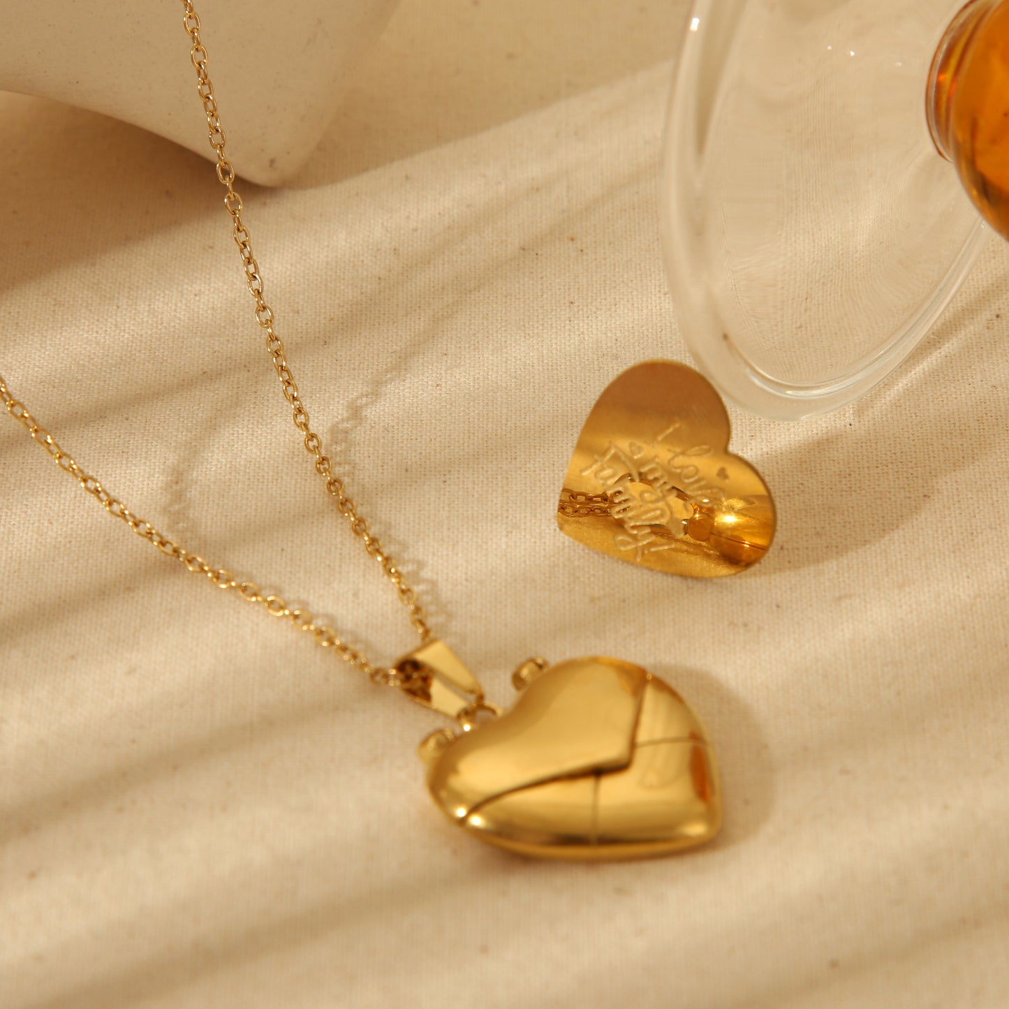 Heart Envelope Necklace with message Stainless Steel