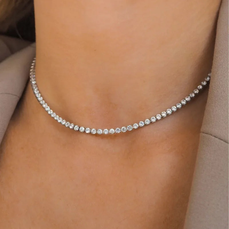 Choker Tennis AUB – Stainless Steel & Zircon