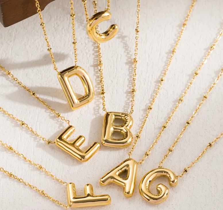 Bubble trendy Letter! Stainless Steel Necklace