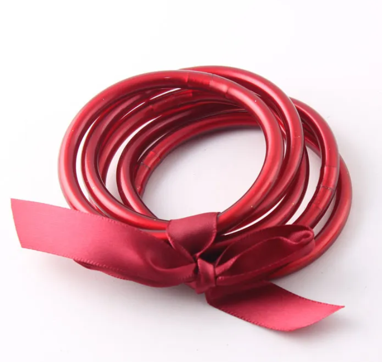 Set Lady Solid Color Silica Gel Women's Wristband