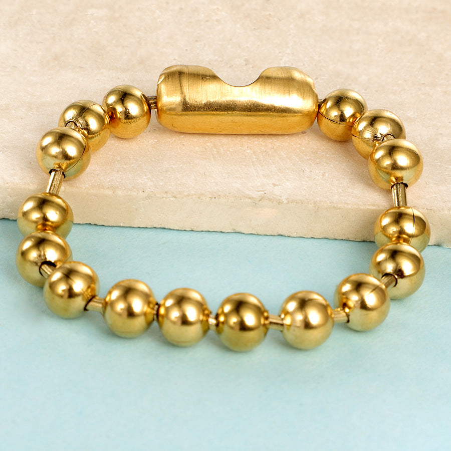 Simple Stainless Steel Bracelets with 18K Gold Plating (Bulk)