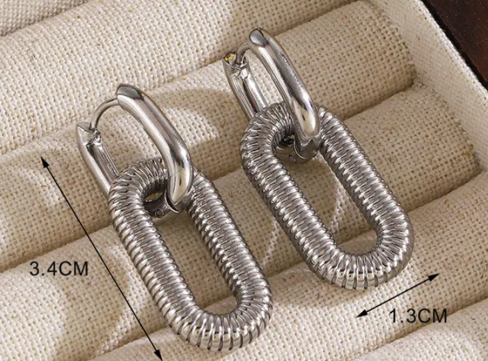 Simple Oval Geometric Stainless Steel Earrings