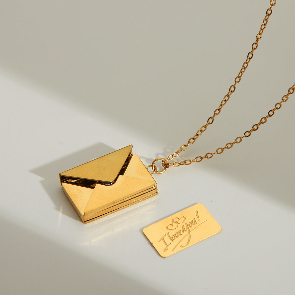 Love Letter Envelope Necklace for Women Stainless Steel Jewelry for Mom Wife Bestfriend