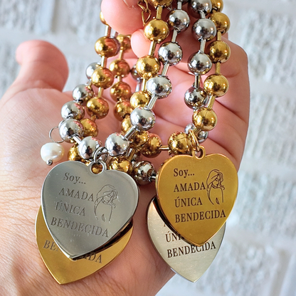 Pulsera: AMADA ÚNICA Y BENDECIDA