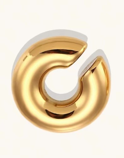 Chunky Gold Ear Cuffs Earrings for Women Non Piercing Gold Plated Stainless Steel