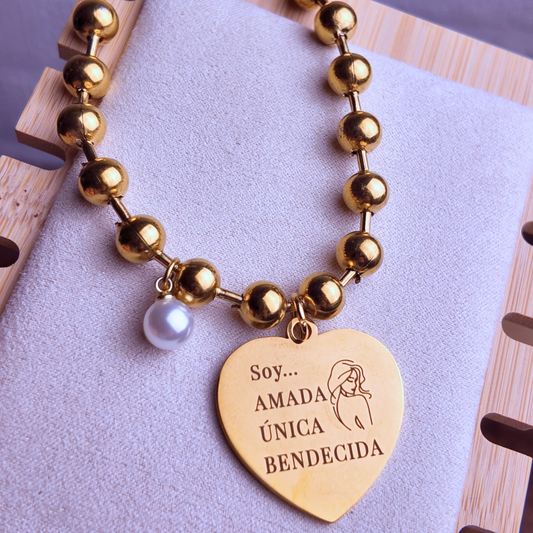 Pulsera: AMADA ÚNICA Y BENDECIDA