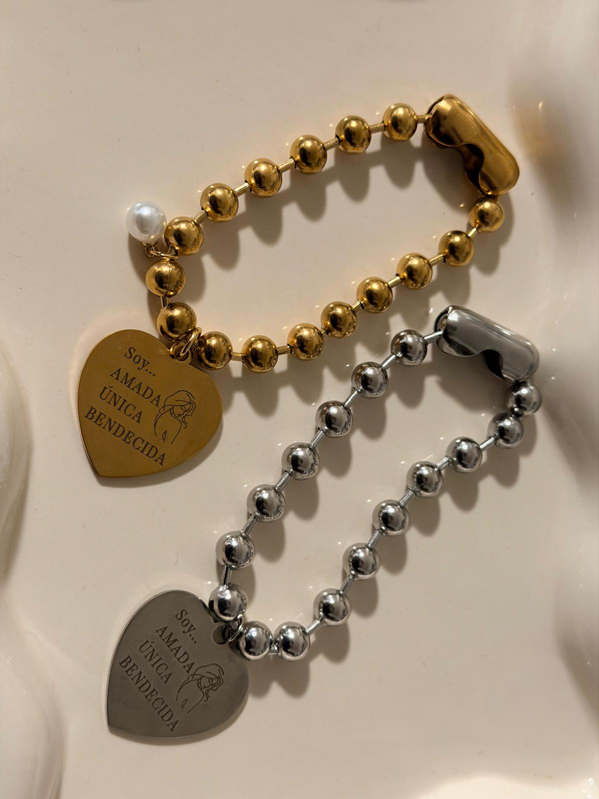 AMADA, ÚNICA & BENDECIDA- Stainless Steel Bracelet