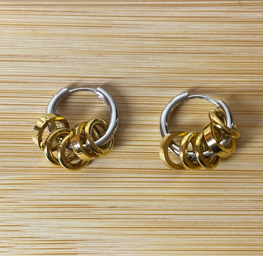 Alexa- Gold and Silver Stainless Steel Earrings