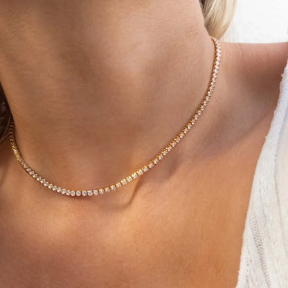 Choker Tennis AUB – Stainless Steel & Zircon