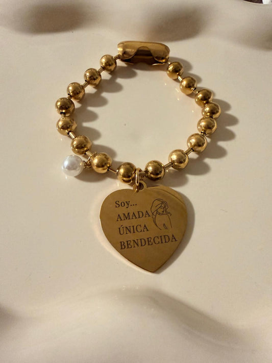 AMADA, ÚNICA & BENDECIDA- Stainless Steel Bracelet