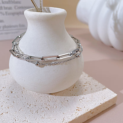 Minimalist Paper Clip Stainless Steel Bracelets Without Inlay – Bulk Purchase