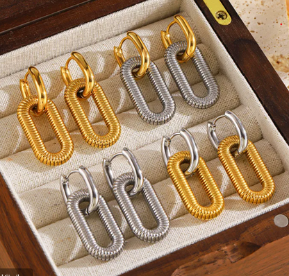 Simple Oval Geometric Stainless Steel Earrings