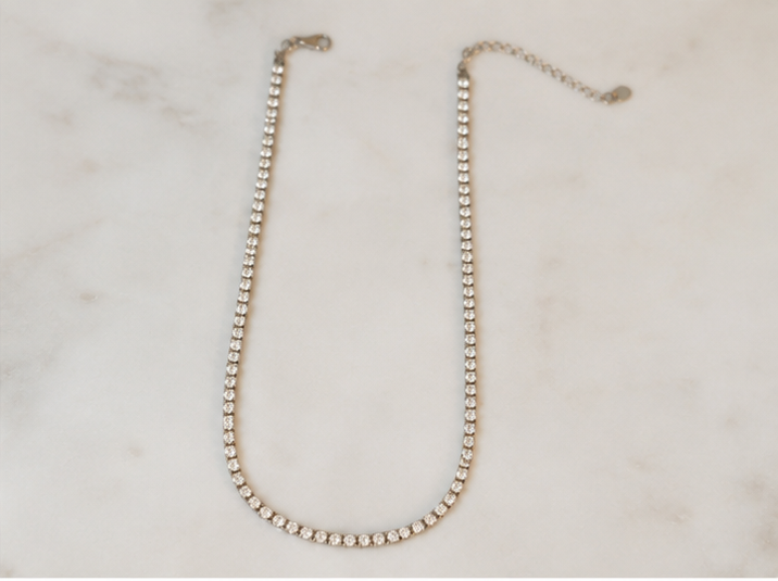 Choker Tennis AUB – Stainless Steel & Zircon