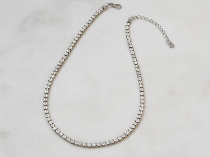 Choker Tennis AUB – Stainless Steel & Zircon