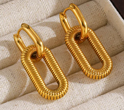 Simple Oval Geometric Stainless Steel Earrings